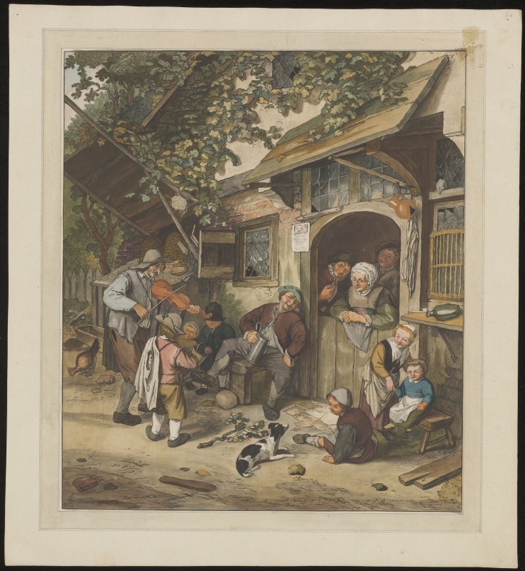Vioolspeler voor een herberg